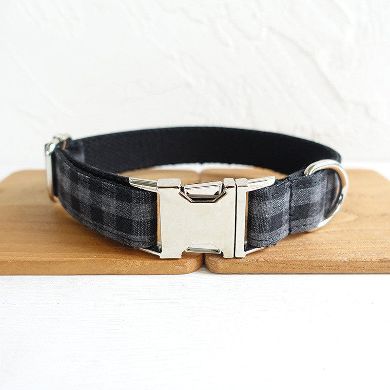 Plaid Bow Tie Collar with Leash