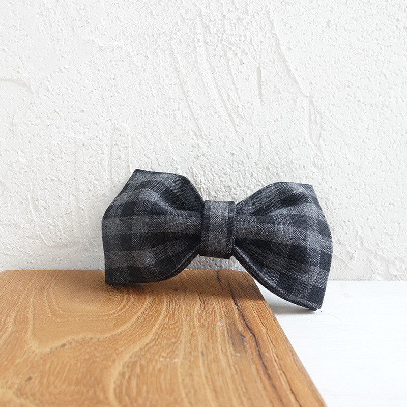 Plaid Bow Tie Collar with Leash